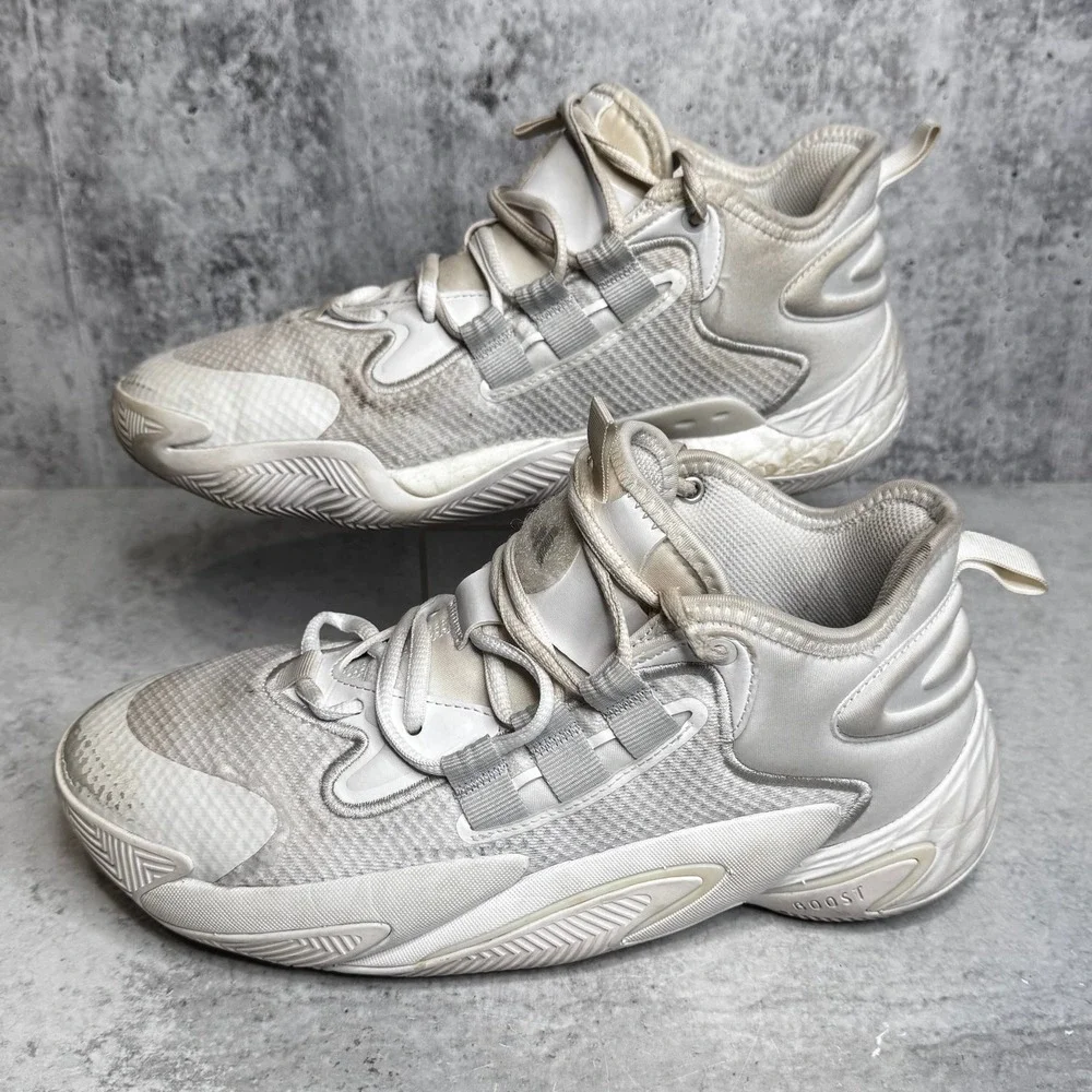 Adidas Exhibit B Basketball Shoes Mens 6.5 White Silver Metallic IE9310 Boost